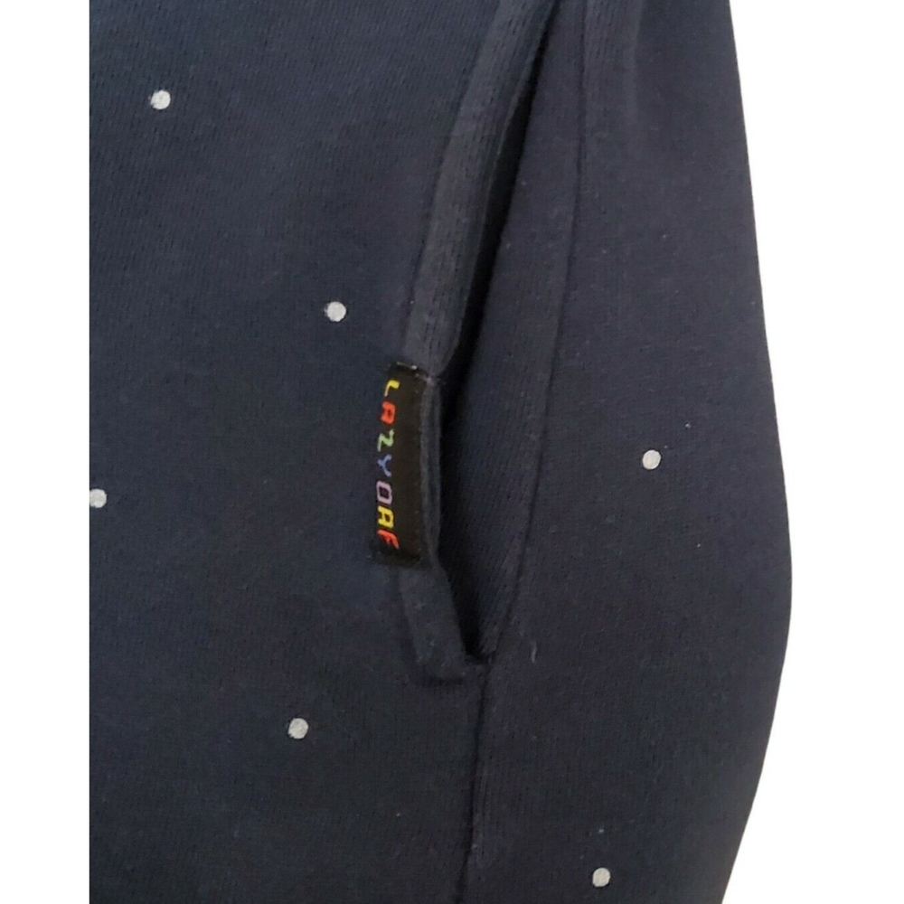 Lazy Oaf Size S Blue Dots Jumper Pullover Top With Two Side Pockets - Picture 4 of 5